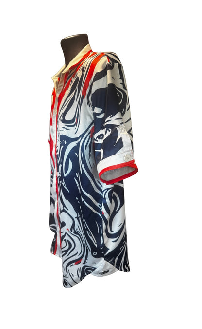 22INC Marble Wave Short Set – Navy / Red / Cream