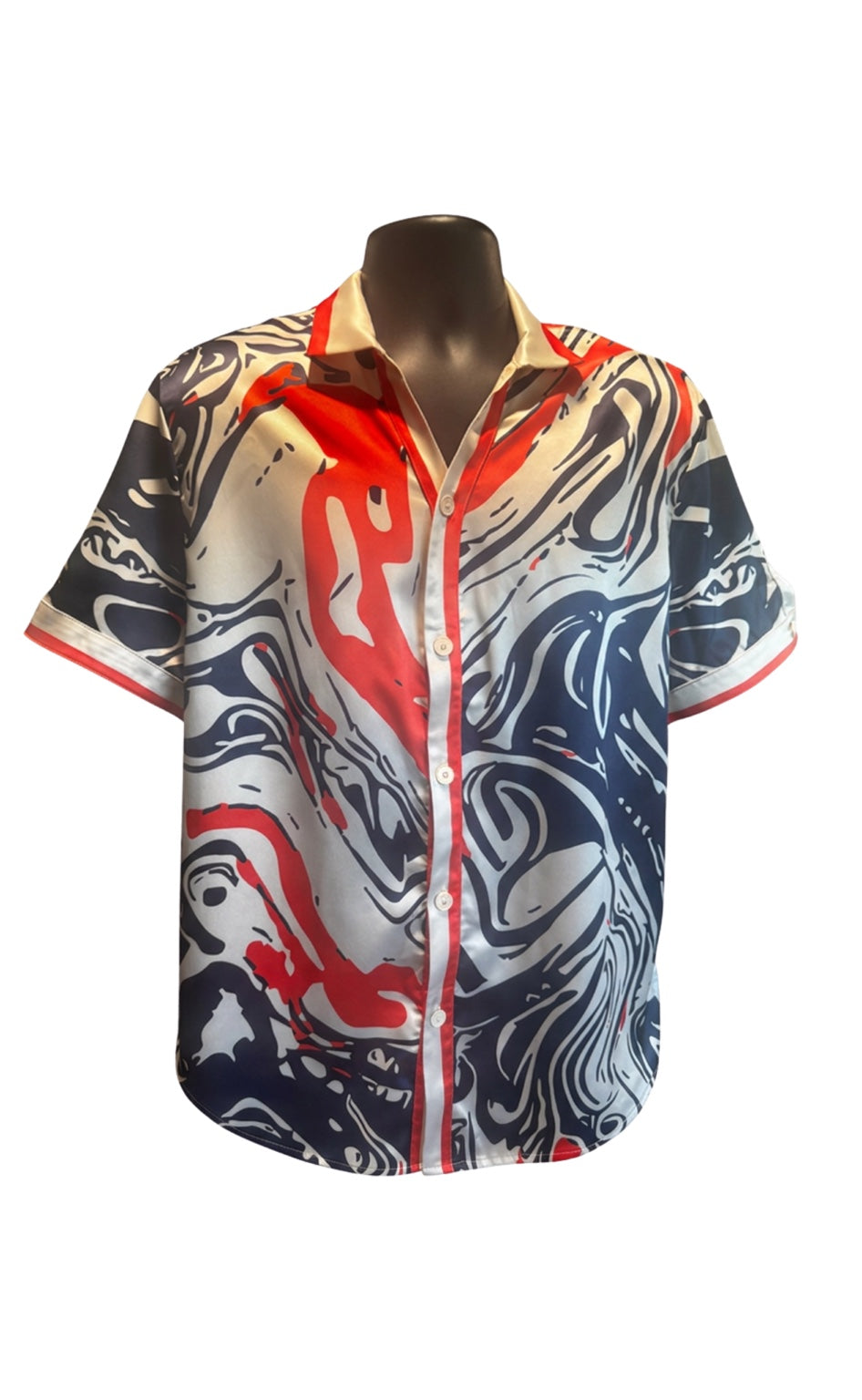 22INC Marble Wave Short Set – Navy / Red / Cream