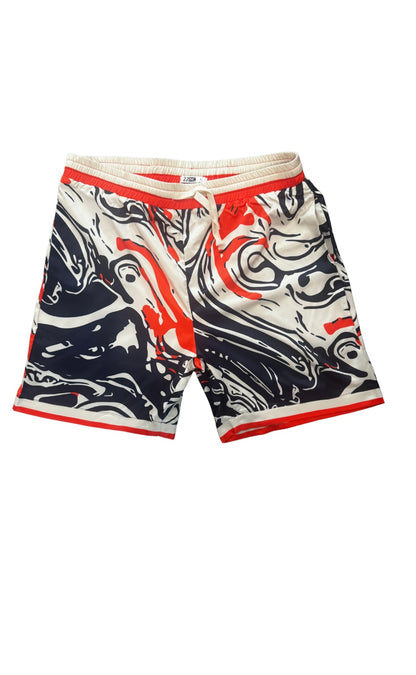 22INC Marble Wave Short Set – Navy / Red / Cream
