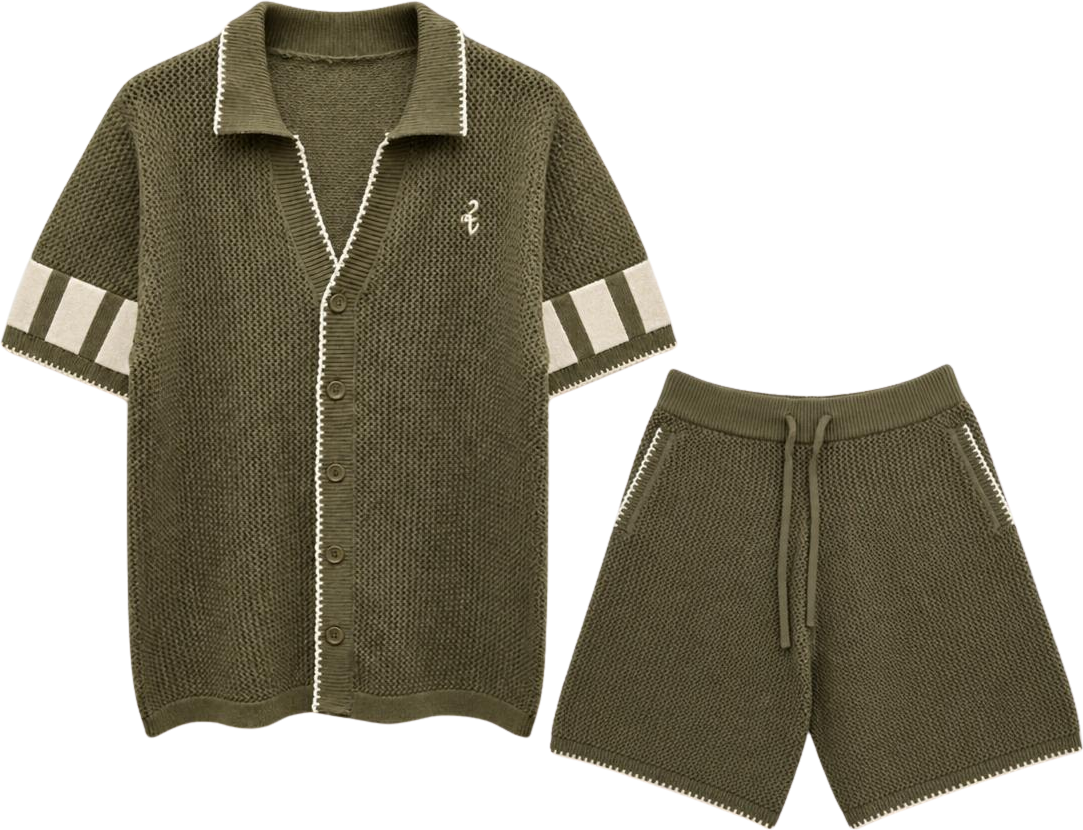 PRE-ORDER - Gentlemen's Olive Knitted Set