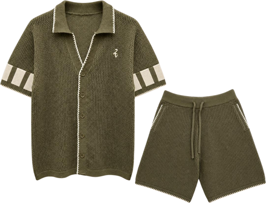 PRE-ORDER - Gentlemen's Olive Knitted Set