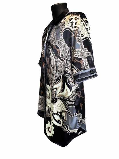 22INC Luxury Paisley Short Set – Black / Cream