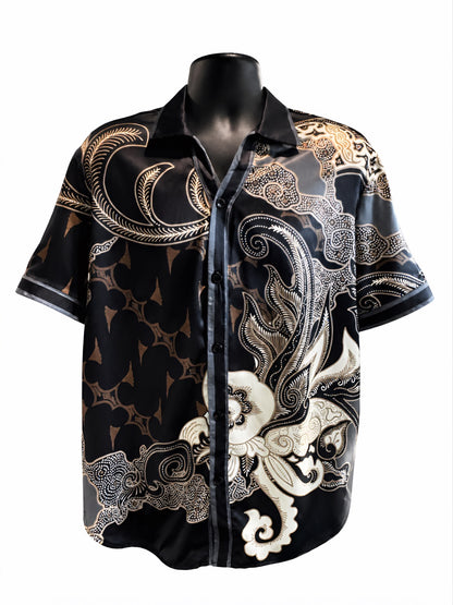 22INC Luxury Paisley Short Set – Black / Cream
