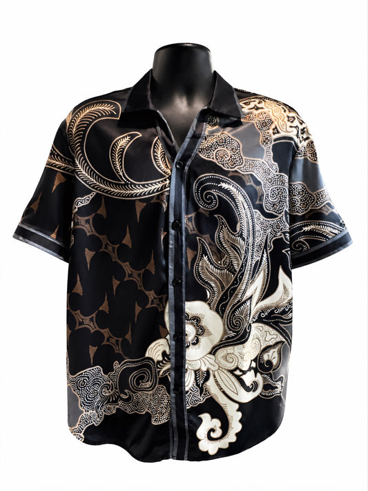 22INC Luxury Paisley Short Set – Black / Cream