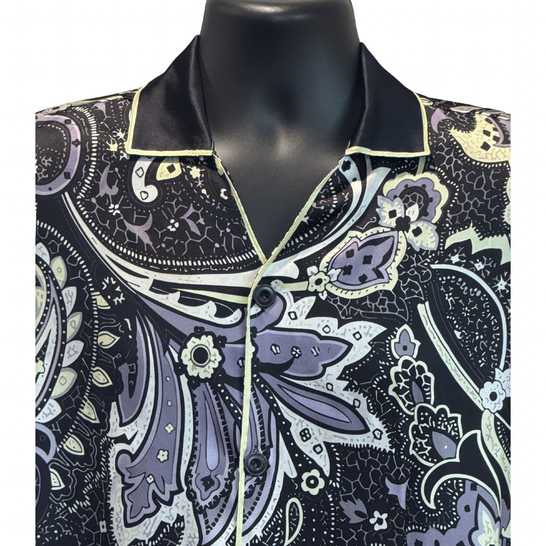 Gentleman's Collection Luxury Paisley Print Silk Shirt