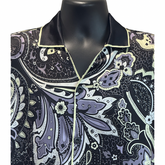 Gentleman's Collection Luxury Paisley Print Silk Shirt