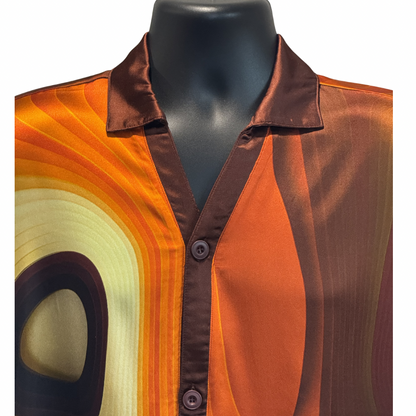 Gentleman's Collection Luxury Orange/Brown Silk Shirt